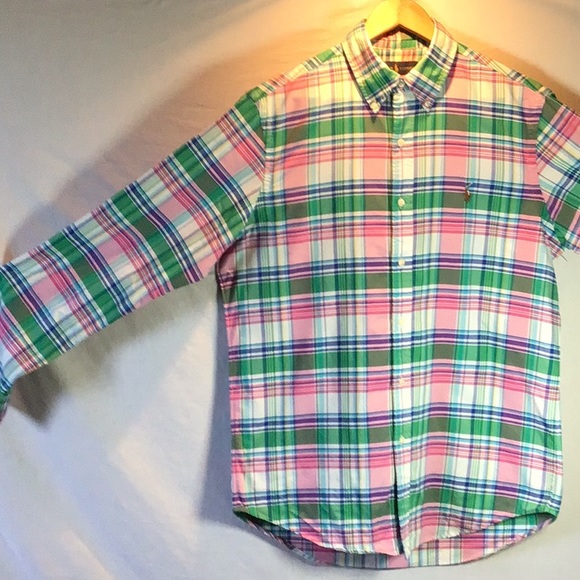 Ralph Lauren woven cotton long sleeve button down shirt (Classic Medium) - Picture 5 of 9